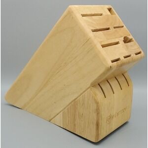 Wusthof 13 Slot Solid Hardwood Knife Block Blonde Light  HD1303‎ Countertop READ